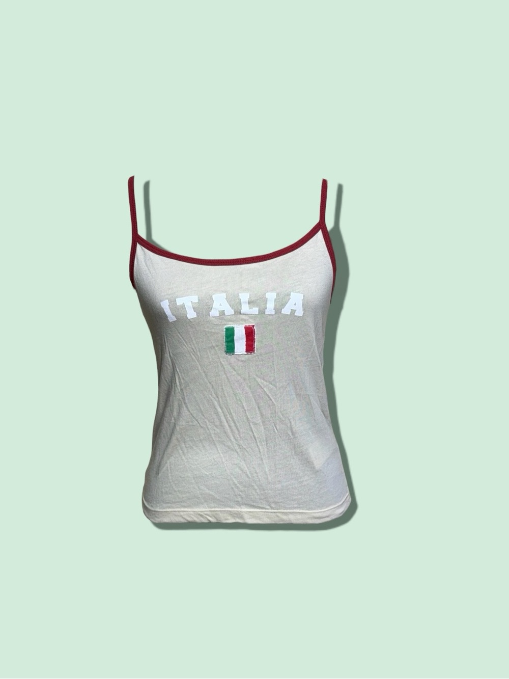 Urban Outfitters Tank Top with Burgundy Trim and Italy Patch
